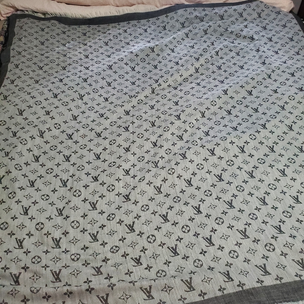 Inspired gray denim look scarf